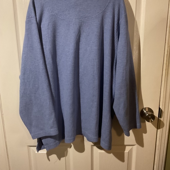 Fashion Bug Light Blue Ribbed Long Sleeve Henley Top - Picture 5 of 6